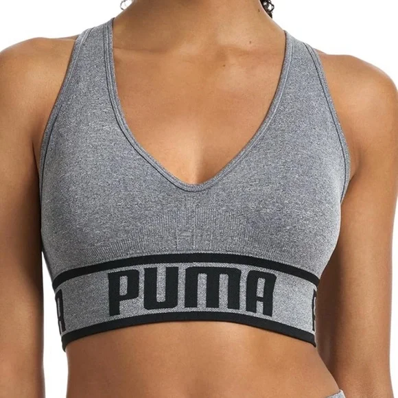 PUMA Women's Gray Sports Bra Size: M - Picture 1 of 2